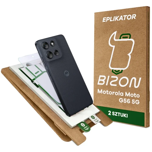2x Szkło hybrydowe z eko aplikatorem Bizon Eplikator Hybrid Mule do Motorola Moto G56 5G (1/5)