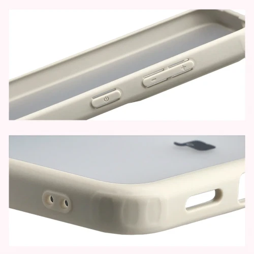 Etui Bizon Case Angelo do Galaxy S26 FE / S25 FE, półprzezroczyste z beżową ramką (4/6)
