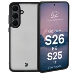 Etui Bizon Case Angelo do Galaxy S26 FE / S25 FE, przydymione z czarną ramką