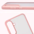 Etui Bizon Case Angelo do Galaxy S26 FE / S25 FE, półprzezroczyste z jasnoróżową ramką (3/6)