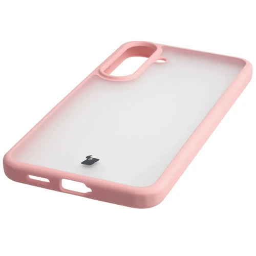 Etui Bizon Case Angelo do Galaxy S26 FE / S25 FE, półprzezroczyste z jasnoróżową ramką (5/6)