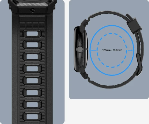 Pasek Spigen Rugged Band do Google Pixel Watch 5 (41mm) / 4 (41mm) / 3 (41mm), czarne (2/11)