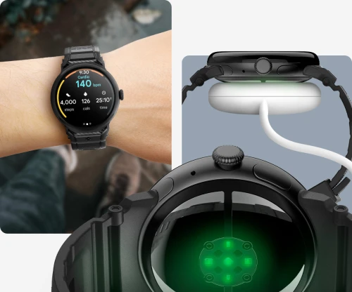 Pasek Spigen Rugged Band do Google Pixel Watch 5 (41mm) / 4 (41mm) / 3 (41mm), czarne (4/11)