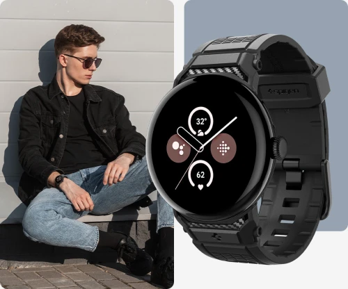 Pasek Spigen Rugged Band do Google Pixel Watch 5 (41mm) / 4 (41mm) / 3 (41mm), czarne (6/11)