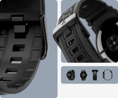 Pasek Spigen Rugged Band do Google Pixel Watch 5 (45mm) / 4 (45mm) / 3 (45mm), czarne (5/11)