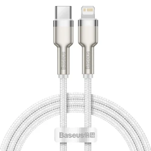 OUTLET: Kabel Baseus Cafule Metal USB-C do Lightning 20W 1m, biały