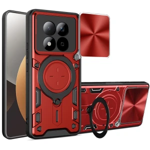 OUTLET: Etui z zaślepką na aparat Techsuit CamGuard Pro do Xiaomi Redmi Note 15 Pro 5G, czerwono-czarne