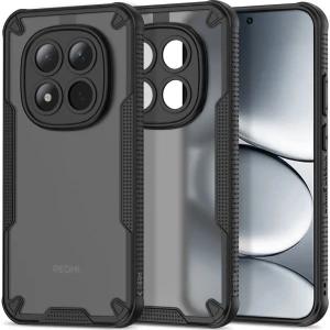 OUTLET: Etui Tech-Protect Rugged Shield do Xiaomi Redmi Note 15 Pro 5G, matowe przydymione z czarną ramką