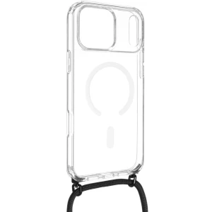 OUTLET: Etui FIXED MagPure Neck do MagSafe do iPhone 17 Pro Max, przezroczyste z czarną smyczką