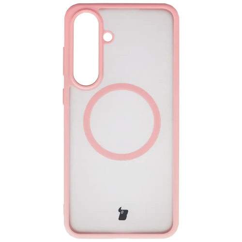 Etui z pierścieniem magnetycznym Bizon Case MatteO do Galaxy S26 FE / S25 FE, przydymione-jasnoróżowe (2/7)