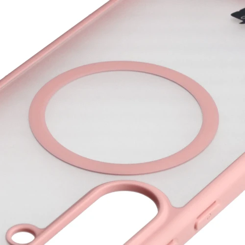 Etui z pierścieniem magnetycznym Bizon Case MatteO do Galaxy S26 FE / S25 FE, przydymione-jasnoróżowe (3/7)