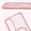 Etui z pierścieniem magnetycznym Bizon Case MatteO do Galaxy S26 FE / S25 FE, przydymione-jasnoróżowe (4/7)