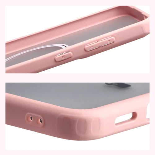 Etui z pierścieniem magnetycznym Bizon Case MatteO do Galaxy S26 FE / S25 FE, przydymione-jasnoróżowe (5/7)
