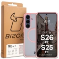 Etui z pierścieniem magnetycznym Bizon Case MatteO do Galaxy S26 FE / S25 FE, przydymione-jasnoróżowe (7/7)