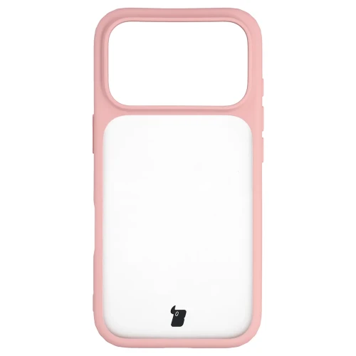 Etui Bizon Case Angelo do iPhone 18 Pro / 17 Pro, półprzezroczyste z jasnoróżową ramką (2/6)