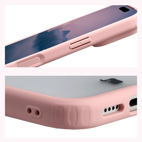 Etui Bizon Case Angelo do iPhone 18 Pro / 17 Pro, półprzezroczyste z jasnoróżową ramką (4/6)