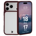 Etui Bizon Case Angelo do iPhone 18 Pro / 17 Pro, półprzezroczyste z burgundową ramką (1/6)