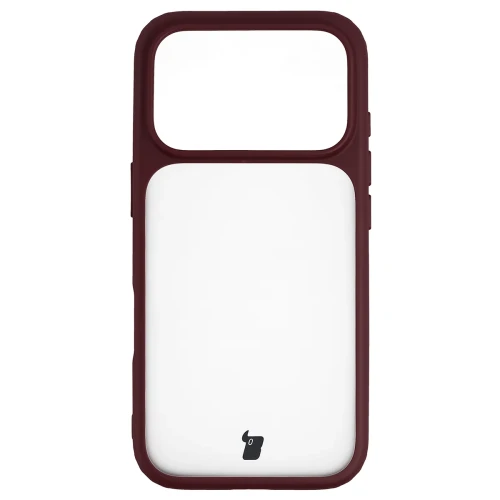 Etui Bizon Case Angelo do iPhone 18 Pro / 17 Pro, półprzezroczyste z burgundową ramką (2/6)
