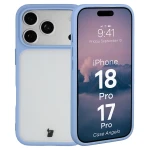 Etui Bizon Case Angelo do iPhone 18 Pro / 17 Pro, półprzezroczyste z jasnoniebieską ramką