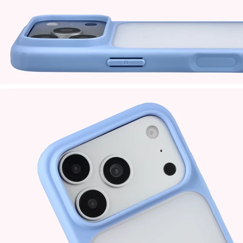 Etui Bizon Case Angelo do iPhone 18 Pro / 17 Pro, półprzezroczyste z jasnoniebieską ramką (3/6)