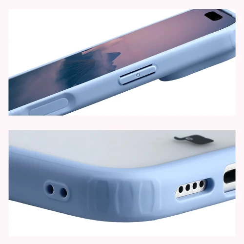 Etui Bizon Case Angelo do iPhone 18 Pro / 17 Pro, półprzezroczyste z jasnoniebieską ramką (4/6)