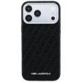 Etui Karl Lagerfeld Grained Allover Logo Metal Elongated do iPhone 18 Pro Max / 17 Pro Max do MagSafe, czarne