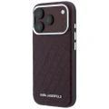 Etui Karl Lagerfeld Grained Allover Logo Metal Elongated do iPhone 18 Pro Max / 17 Pro Max do MagSafe, burgundowe