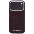 Etui Karl Lagerfeld Grained Allover Logo Metal Elongated do iPhone 18 Pro Max / 17 Pro Max do MagSafe, burgundowe