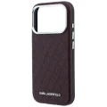 Etui Karl Lagerfeld Grained Allover Logo Metal Elongated do iPhone 18 Pro Max / 17 Pro Max do MagSafe, burgundowe