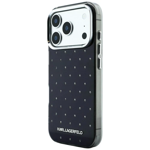 Etui Karl Lagerfeld IML Rhinestones Allover Electroplated Logo do iPhone 18 Pro / 17 Pro, czarne