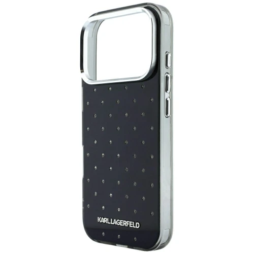 Etui Karl Lagerfeld IML Rhinestones Allover Electroplated Logo do iPhone 18 Pro / 17 Pro, czarne