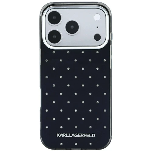 Etui Karl Lagerfeld IML Rhinestones Allover Electroplated Logo do iPhone 18 Pro Max / 17 Pro Max, czarne