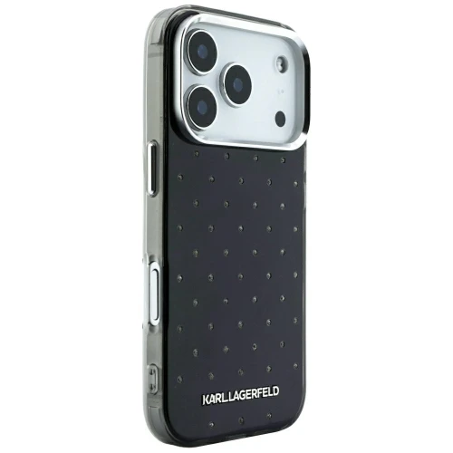 Etui Karl Lagerfeld IML Rhinestones Allover Electroplated Logo do iPhone 18 Pro Max / 17 Pro Max, czarne