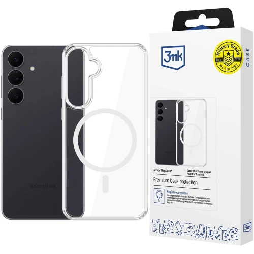 Etui 3mk Armor MagCase do MagSafe do Galaxy S26 FE, przezroczysto-białe (2/8)