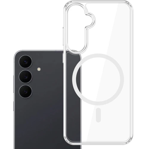 Etui 3mk Armor MagCase do MagSafe do Galaxy S26 FE, przezroczysto-białe (3/8)