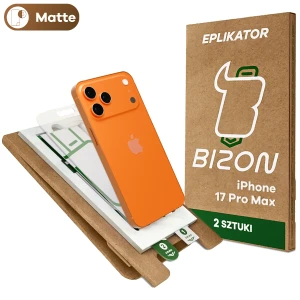 2x Folia matowa z eko aplikatorem Bizon Eplikator Film Matte do iPhone 17 Pro Max