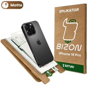2x Folia matowa z eko aplikatorem Bizon Eplikator Film Matte do iPhone 16 Pro
