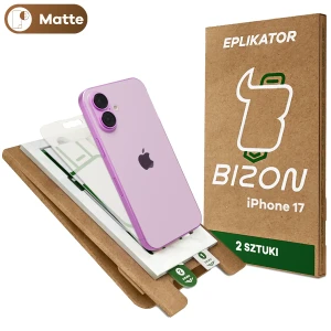 2x Folia matowa z eko aplikatorem Bizon Eplikator Film Matte do iPhone 17