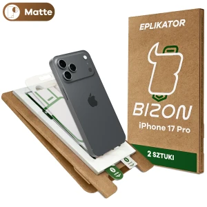 2x Folia matowa z eko aplikatorem Bizon Eplikator Film Matte do iPhone 17 Pro