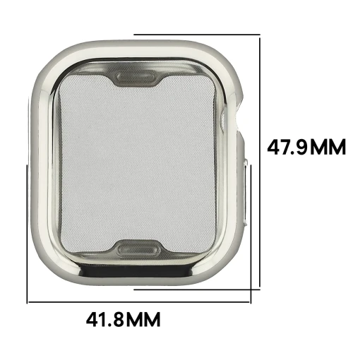 Etui z osłoną ekranu Bizon Case Watch Felipe do Apple Watch Series 12 46mm, srebrne (2/8)