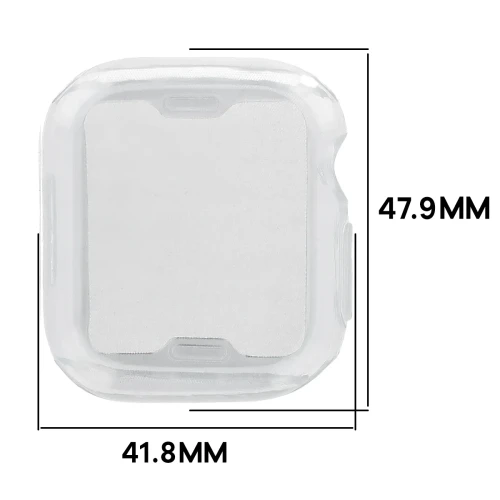 Etui z osłoną ekranu Bizon Case Watch Felipe do Apple Watch Series 12 46mm, przeźroczyste (2/8)