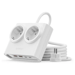 Listwa zasilająca Orico PDC25 GaN 6w1, 2x AC / 2x USB-A / 2x USB-C 25W, biała