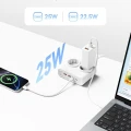 Listwa zasilająca Orico PDC25 GaN 6w1, 2x AC / 2x USB-A / 2x USB-C 25W, biała (5/7)