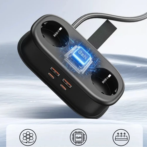 Listwa zasilająca Orico AP3 GaN 6w1, 2x AC / 2x USB-A / 2x USB-C 65W, czarna (4/6)