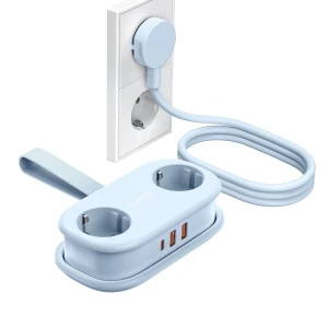 Listwa zasilająca Orico AP3 GaN 5w1, 2x AC / 2x USB-A / 1x USB-C 20W, niebieska