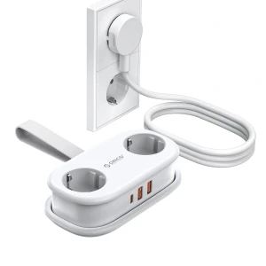 Listwa zasilająca Orico AP3 GaN 5w1, 2x AC / 2x USB-A / 1x USB-C 20W, biała
