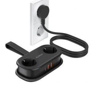 Listwa zasilająca Orico AP3 GaN 5w1, 2x AC / 2x USB-A / 1x USB-C 20W, czarna