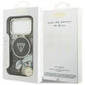 Etui Guess IML Glitter Flowers Triangle do iPhone 18 Pro / 17 Pro do MagSafe, czarne