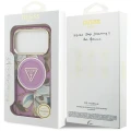 Etui Guess IML Glitter Flowers Triangle do iPhone 18 Pro / 17 Pro do MagSafe, fioletowe
