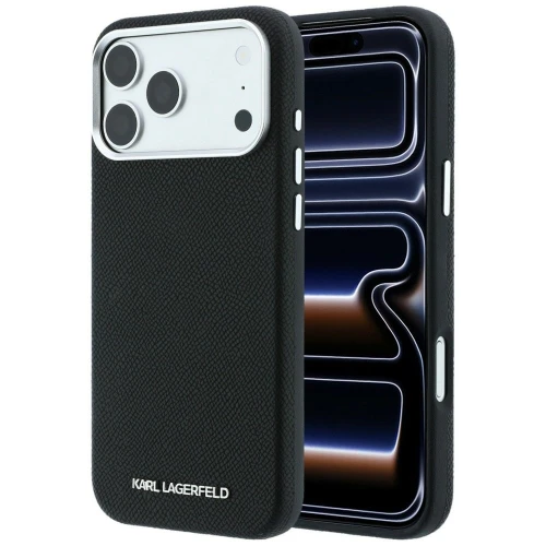 Etui Karl Lagerfeld Grained Elongated Logo do iPhone 18 Pro Max / 17 Pro Max do MagSafe, czarne